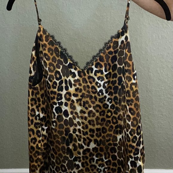 Leopard Print Lace Trim Cami - Picture 5 of 6